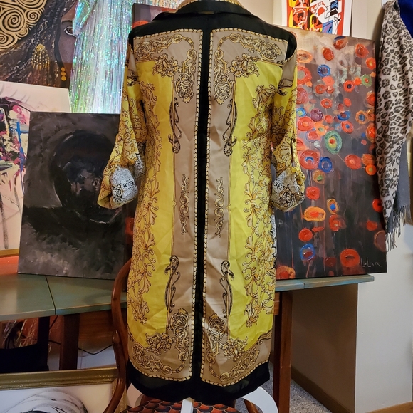 Vintage Caché gold long buttondown baroque blouse - Picture 4 of 4